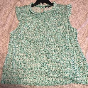 Adriana Papell floral green blouse. Gently worn